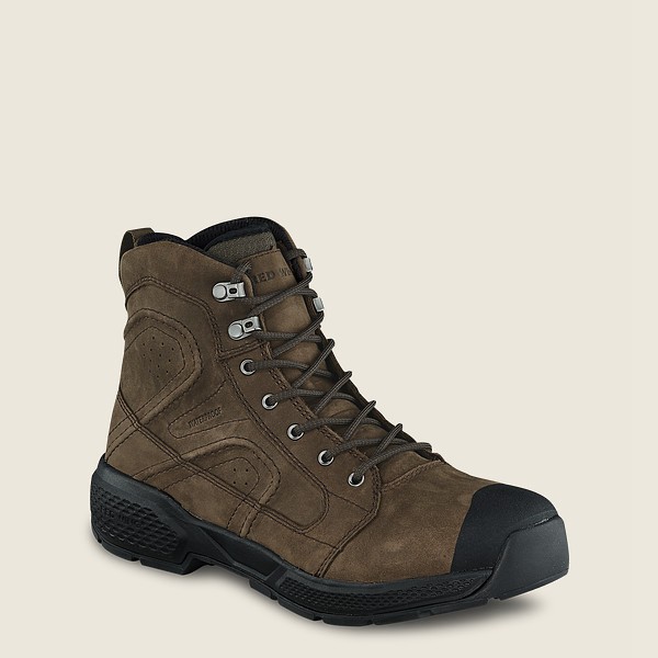 Work Støvler Herre - Red Wing Exos Lite - 6-Inch Waterproof Soft Toe - Mørkeolivengrøn - FCYXZA-710